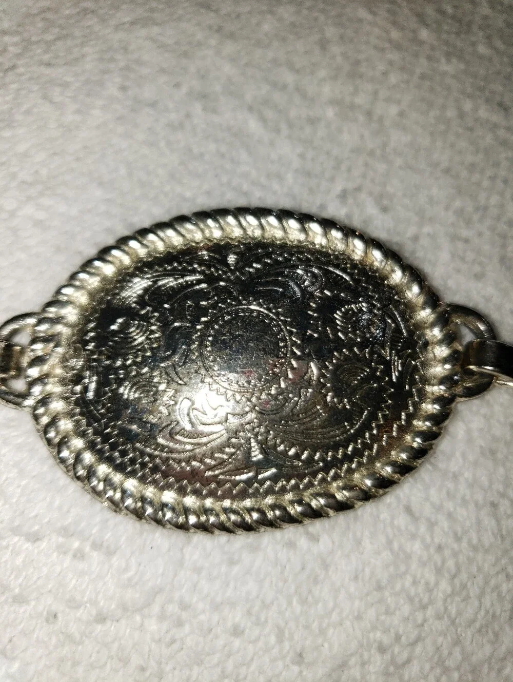 Tony Lama Silver Concho Western Leather Belt with Brown Straps - Picture 2 of 7